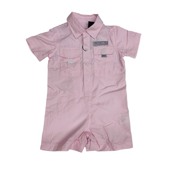 NWT Properly Tied 6-9M Baby Performance Fishing Shortalls in Light Pink - Picture 1 of 6